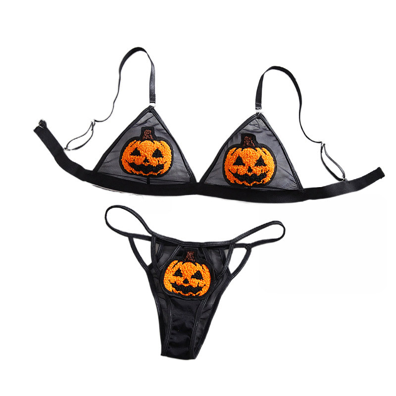 Lace Bralette Set - Ensemble de lingerie sexy pour Halloween,