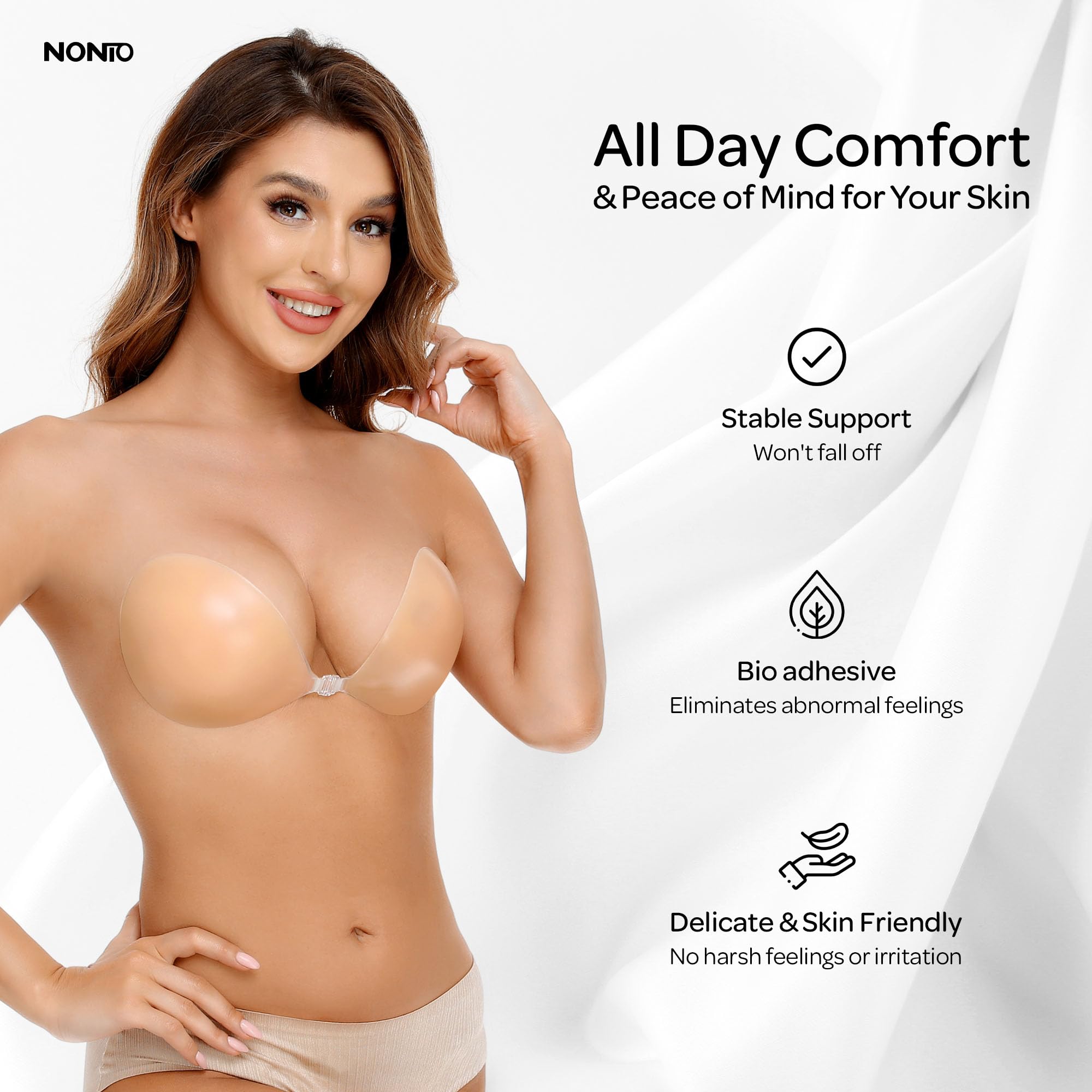 Strapless Bra Adhesive - Soutien-gorge adhésif sans bretelles invisible push-up