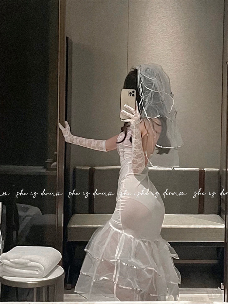 Uniforme de cosplay de mariée  - Lace Bralette Set avis et prix