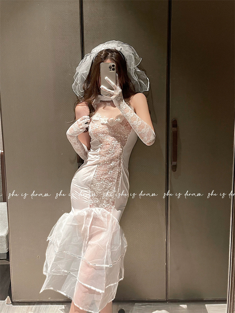 Uniforme de cosplay de mariée  - Lace Bralette Set avis et prix